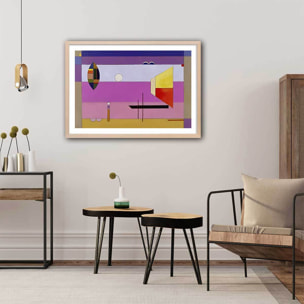 Poster Colds Stripes par Wassily Kandinsky Affiche + cadre en bois - Chêne