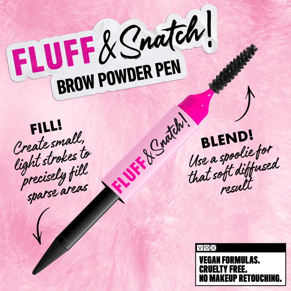 NYX Professional Makeup Fluff & Snatch Crayon Sourcil Précision Effet Poudré BLACK