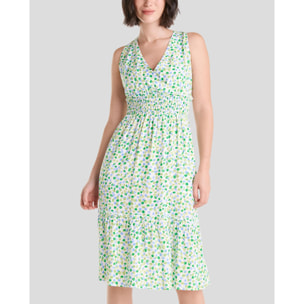 Vestido Topos Nido de Abeja