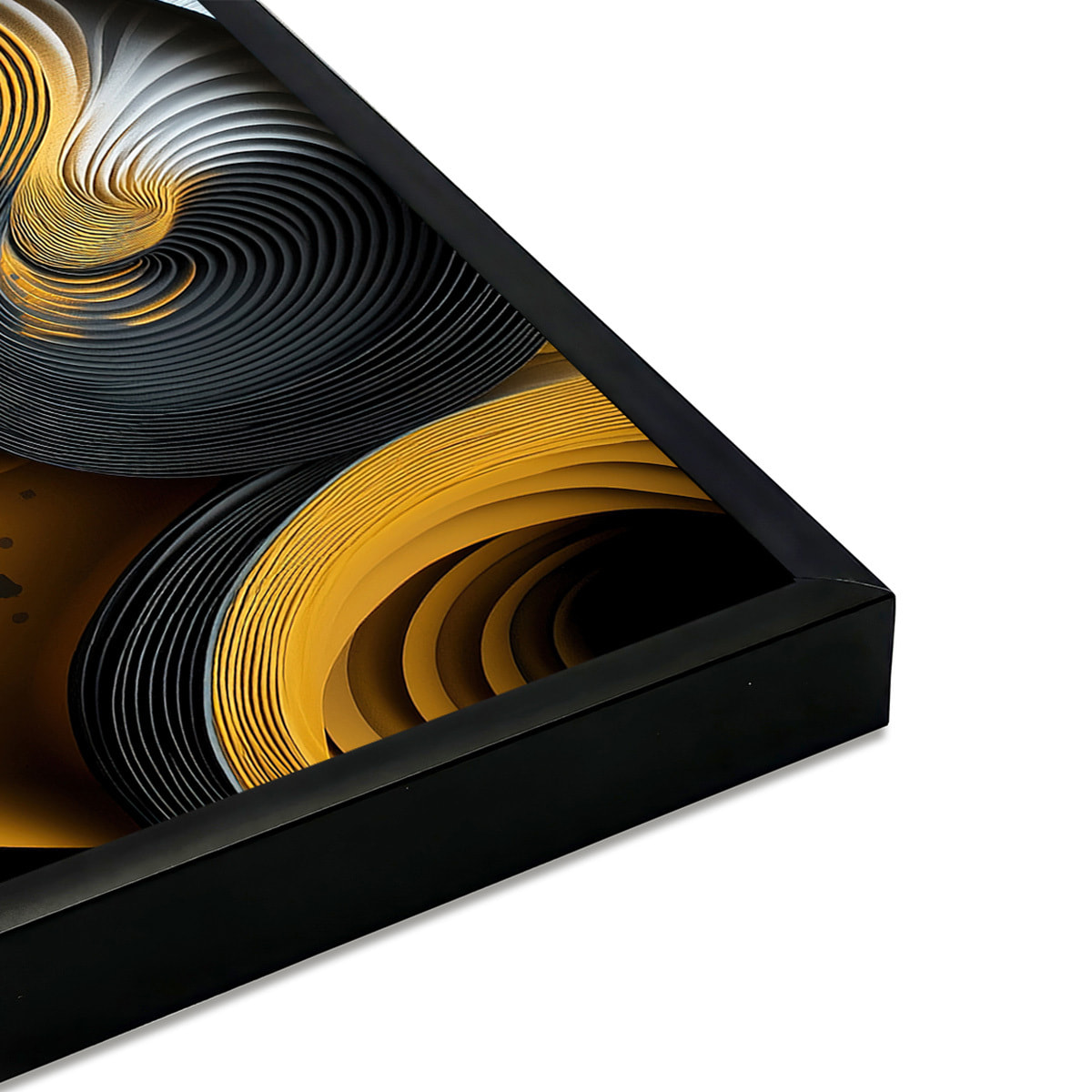 Affiche encadrée composition abstraite noir et or Affiche + cadre en métal - Noir