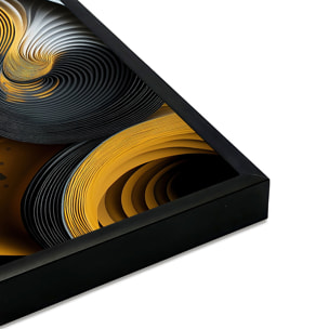 Affiche encadrée composition abstraite noir et or Affiche + cadre en métal - Noir