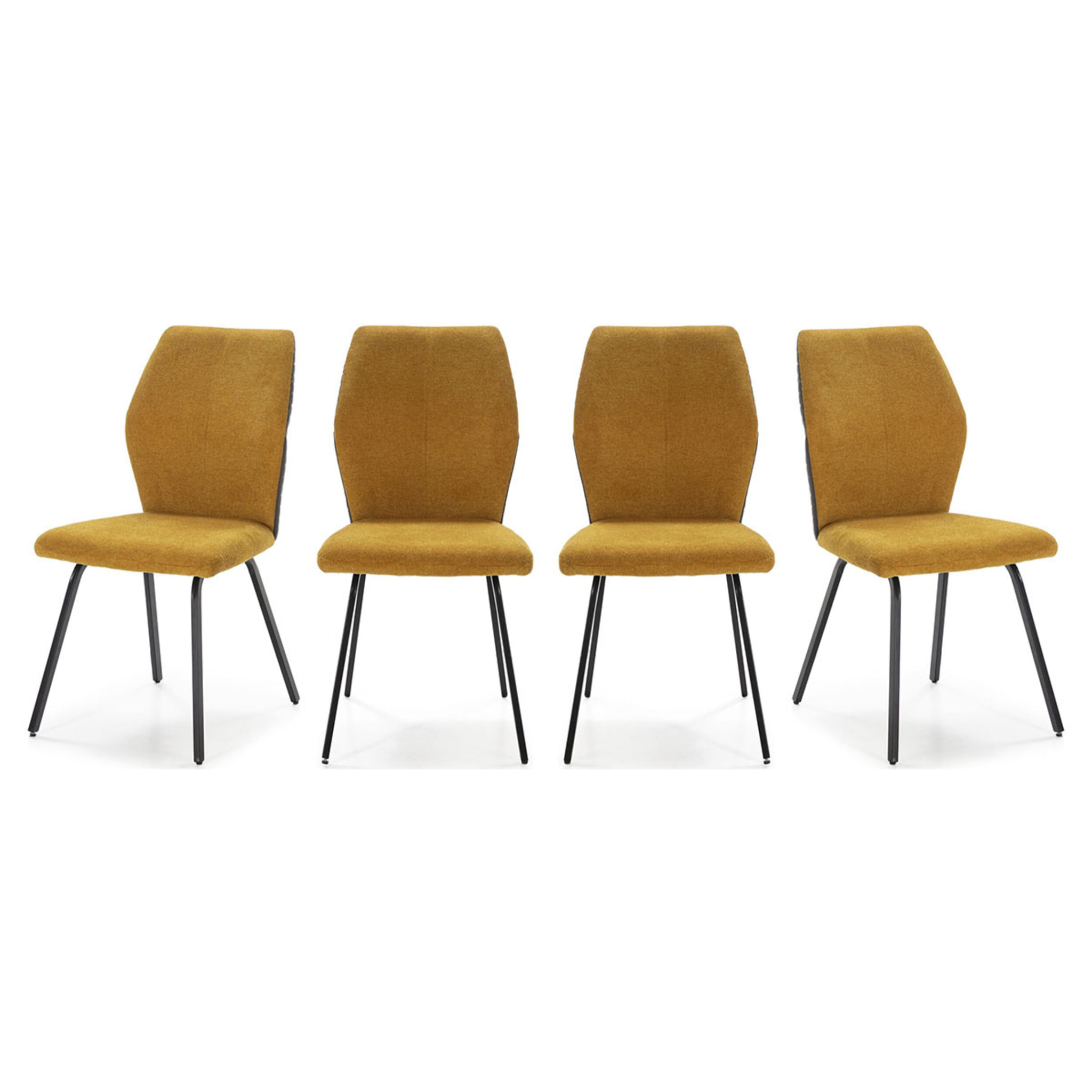 Lot de 4 chaises en tissu et simili - GARANCE