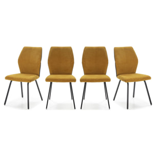 Lot de 4 chaises en tissu et simili - GARANCE