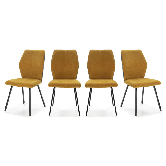 Lot de 4 chaises en tissu et simili - GARANCE