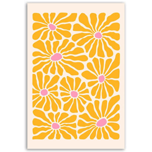Tableau fleurs solaires stylisées Toile imprimée