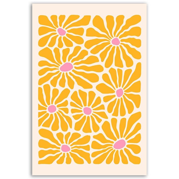 Tableau fleurs solaires stylisées Toile imprimée