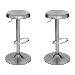 Lot de 2 tabourets de bar Ilsa argent