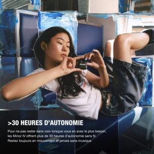 Ecouteurs MARSHALL Minor IV noirs - Sans fil, autonomie 30h