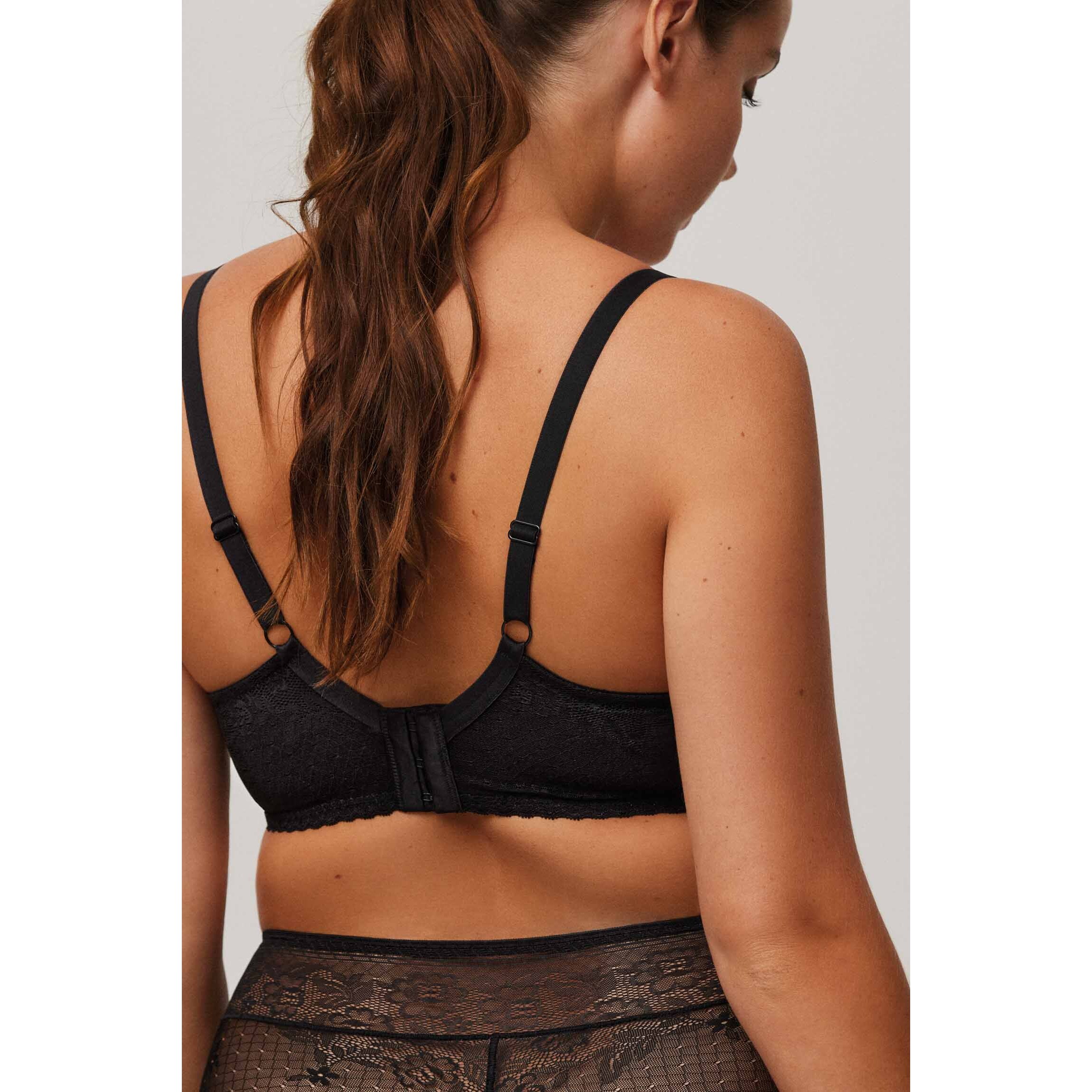 Reggiseno imbottito nero con ferretto e schienale anatomico, coppe B e C