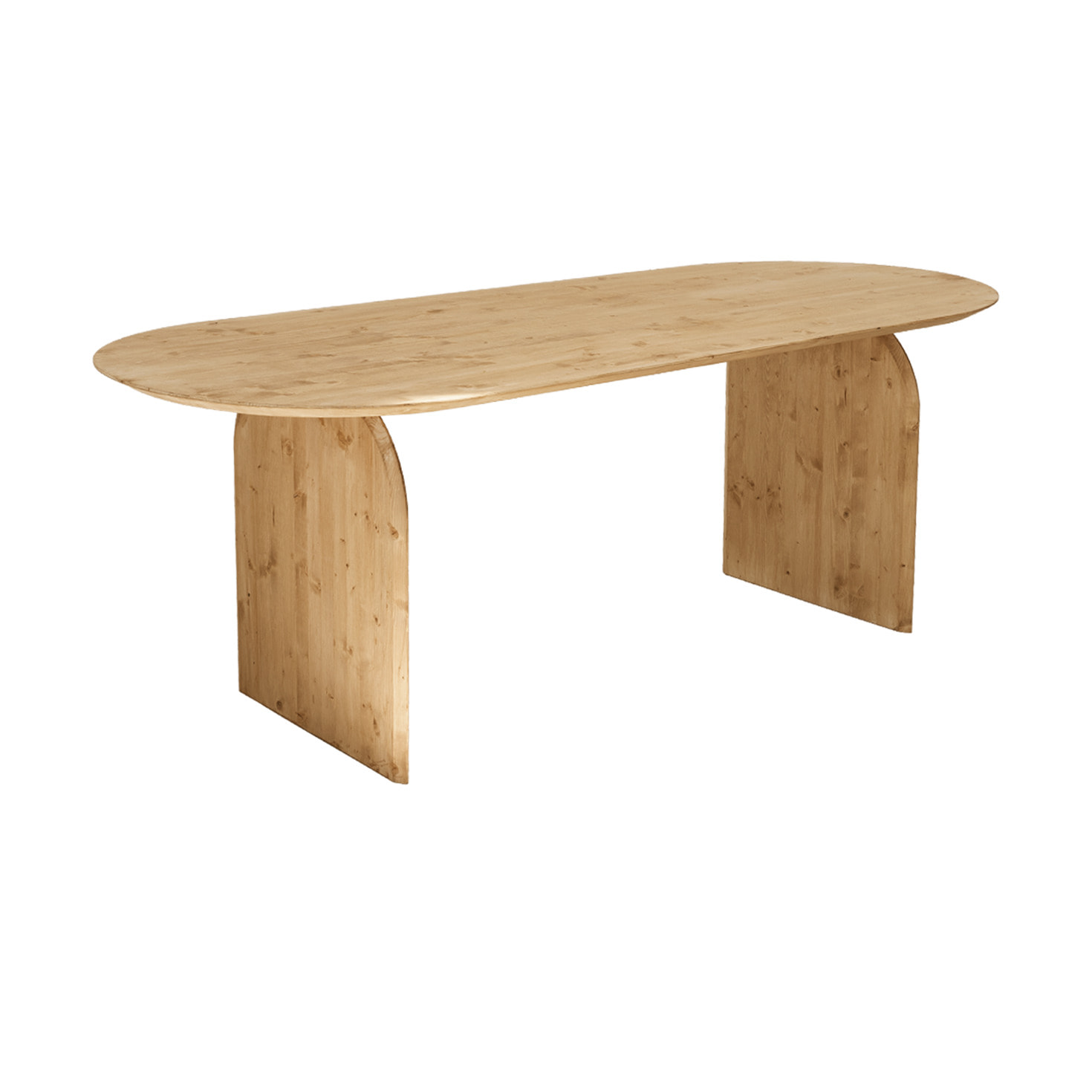 Table à manger ovale en bois massif ton chêne moyen de différentes tailles