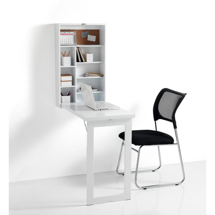 Tomasucci armoire murale avec table/bureau PRATIKO Blanc