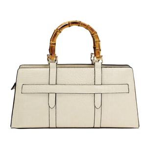 Borsa a mano donna panna stampa cocco