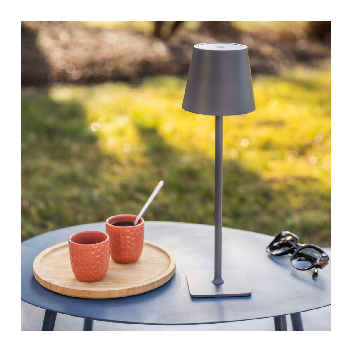 Lampe à poser tactile et rechargeable - Gris anthracite - ALIKI