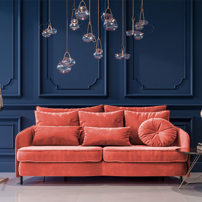 Canapé Velours Droit Tremezzo - 3 Places