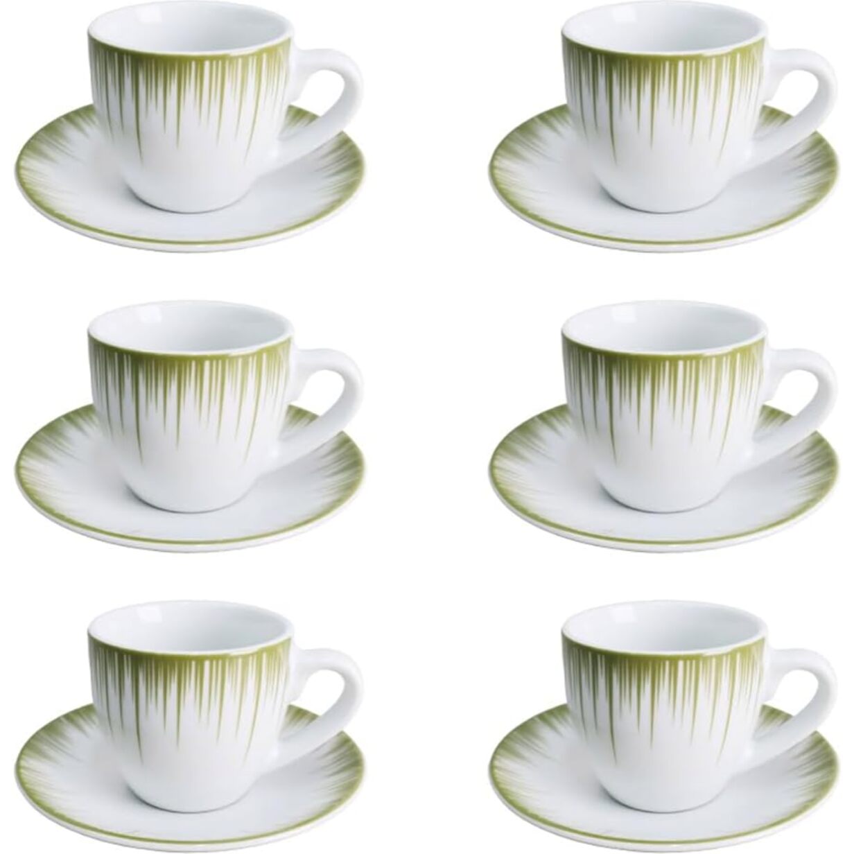 Set 6 tazzine da caffè Raggi con piattini in porcellana