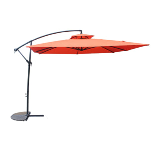 Parasol déporté carré terracotta CORTO