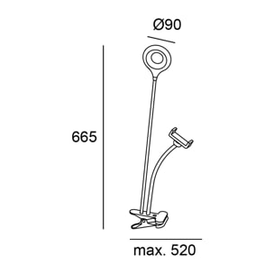Forlight Servi Flexo portátil LED 4 W con Pinza para móvil. Regulador de tono e intensidad Brazo flexible. Blanco