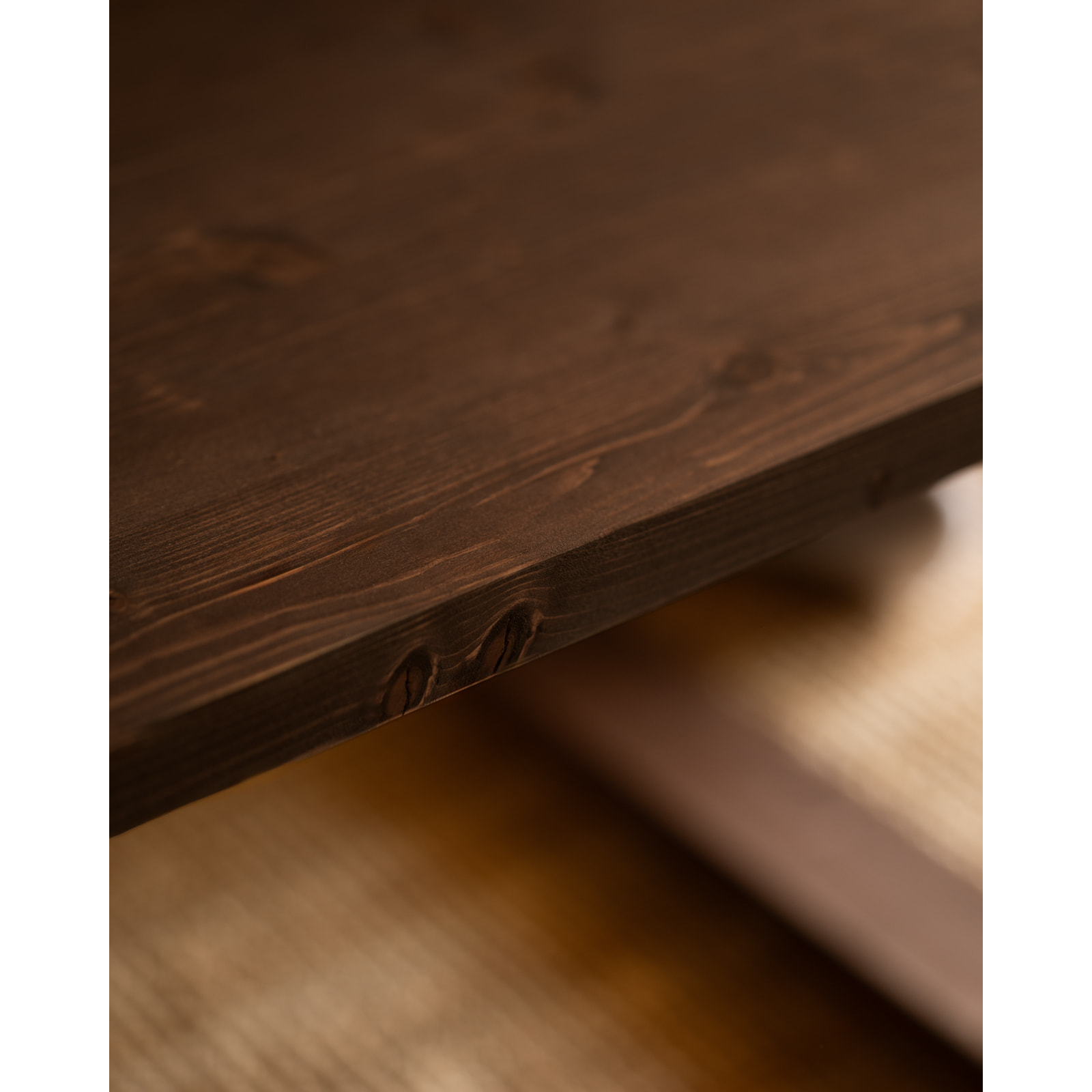 Mesa de centro de madera maciza en tono nogal de varias medidas