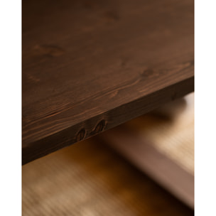 Mesa de centro de madera maciza en tono nogal de varias medidas