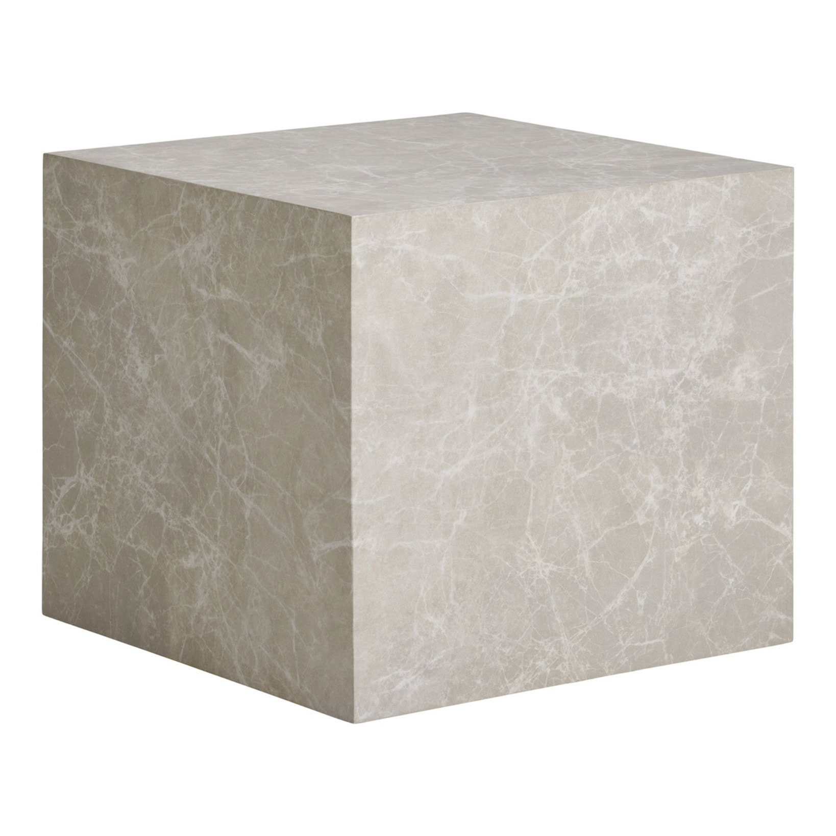 Tavolini da Caffè Prague Effetto Marmo Beige — Set di 2, Ø40×36 e Ø50×40 cm