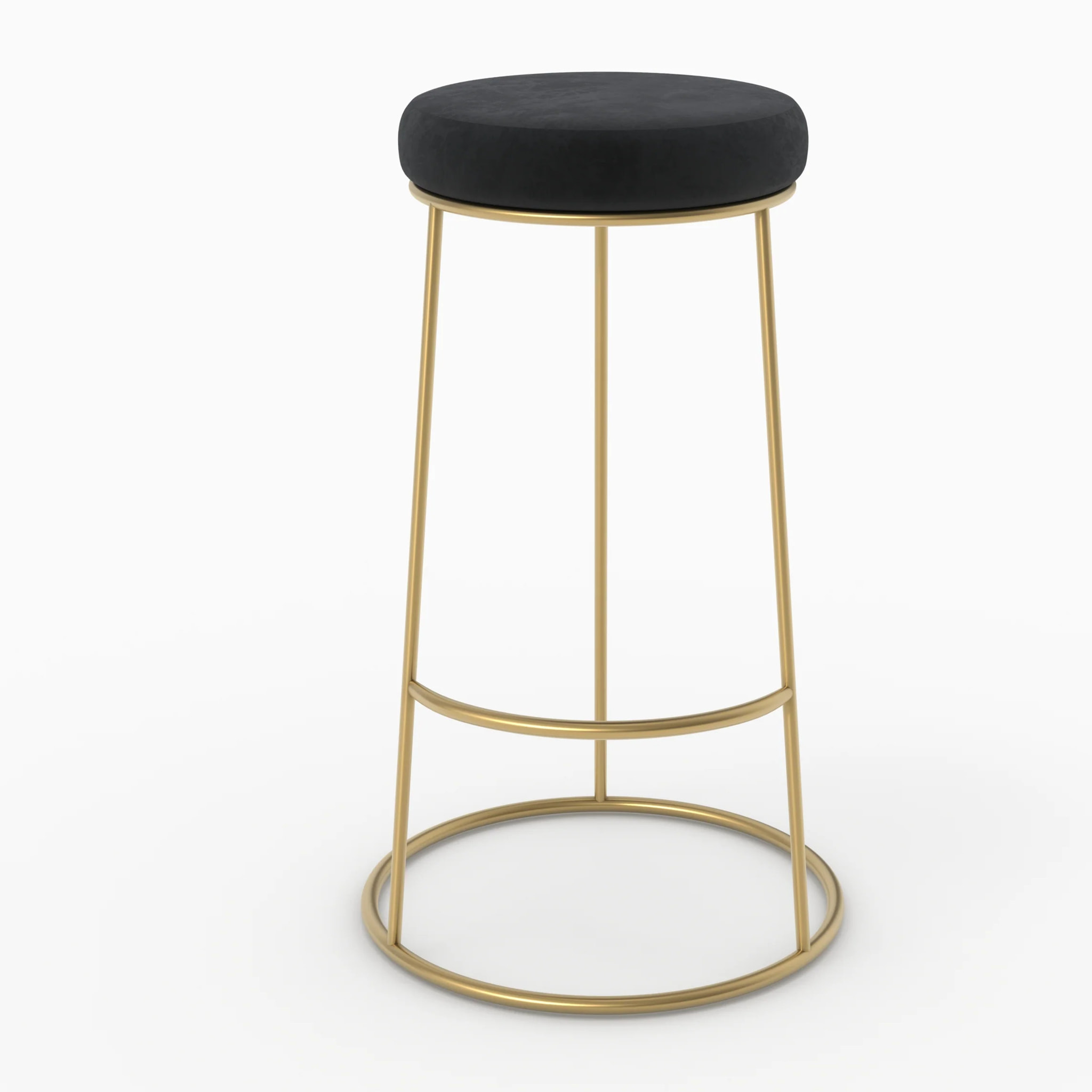 Lot de 2 tabourets de bar 73 cm en velours noir - Kendal