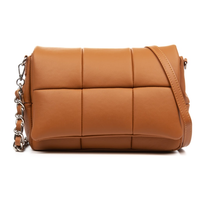 Amorosi bolso bandolera mujer. Piel auténtica acabado Sauvage acolchado.