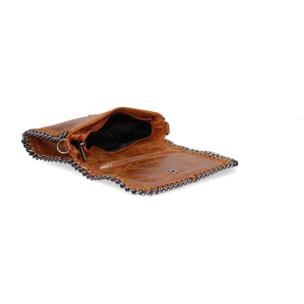 Borsa a tracolla da donna Made in Italy - Eolian Nova - Pelle scamosciata stampata - 22.0 x 13.0 x 4.0 cm