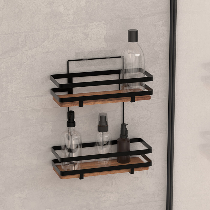 Serviteur de douche "Blackacia" 2 niveaux en acacia