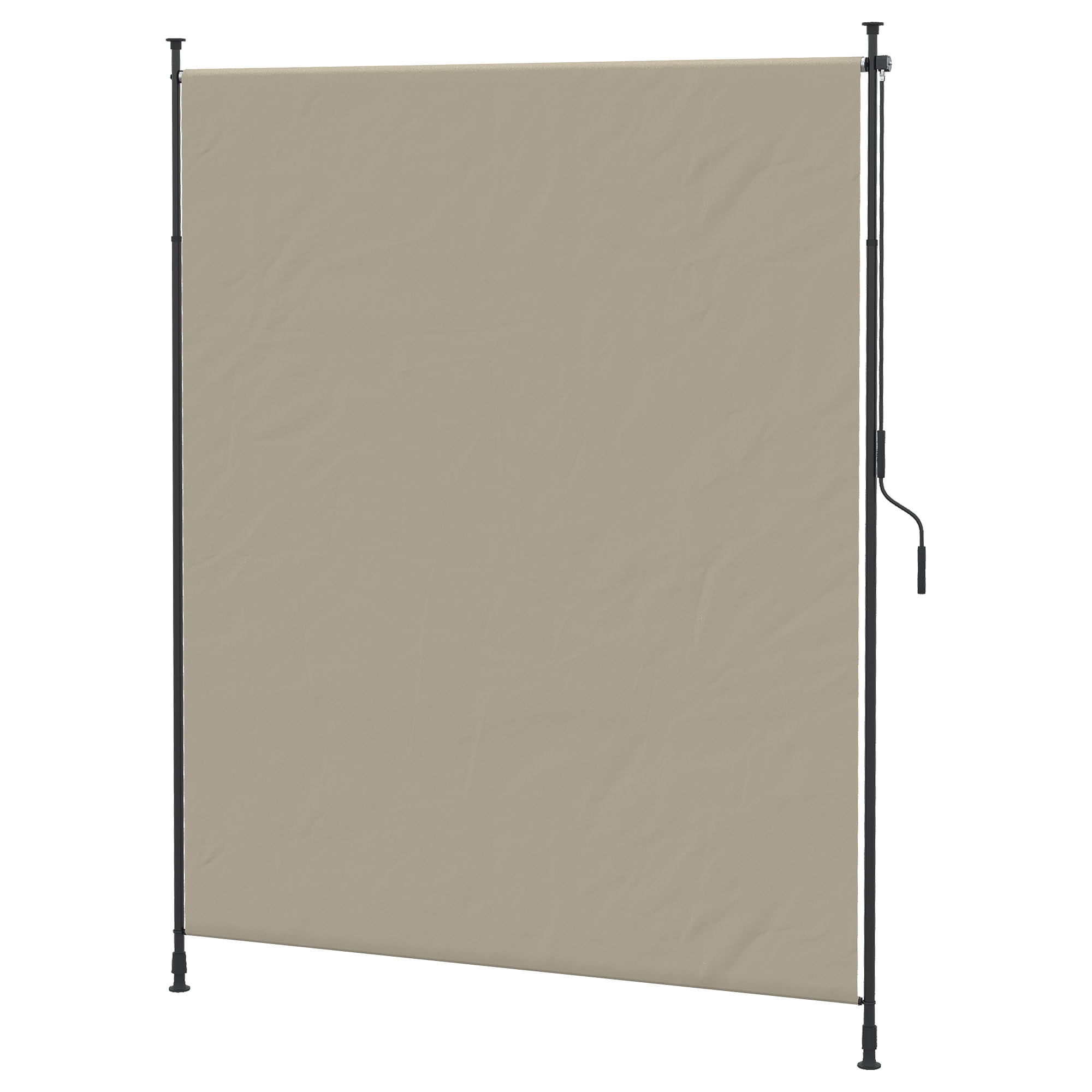 Toldo Vertical Exterior 200x305 cm, Pantalla de Privacidad Enrollable, Toldo Lateral Ajustable con Manivela, Protección UV 40+ e Impermeable, Sin Taladro, para Balcón, Jardín, Arena