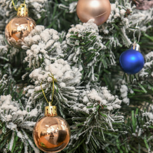 HOMCOM árbol de Navidad Artificial 60 cm con 67 Ramas Ignífugas y Base de Cemento Decoración Navideña para Mesa Escritorio Oficina Ø32x60 cm Verde y Blanco