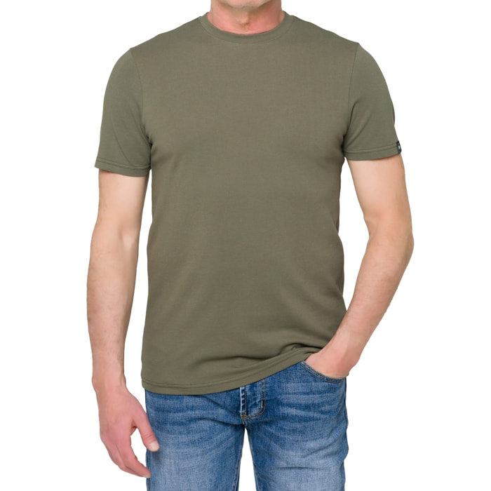T-shirt PANGAI in cotone piquet verde militare