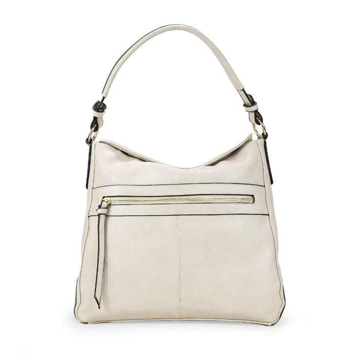 Bolso shopper gris con cremallera