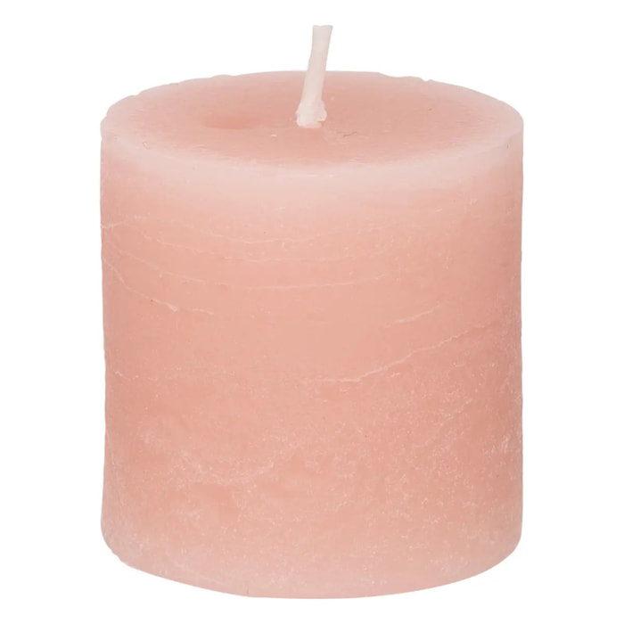 Lot de 4 bougies rustiques rose clair 60g