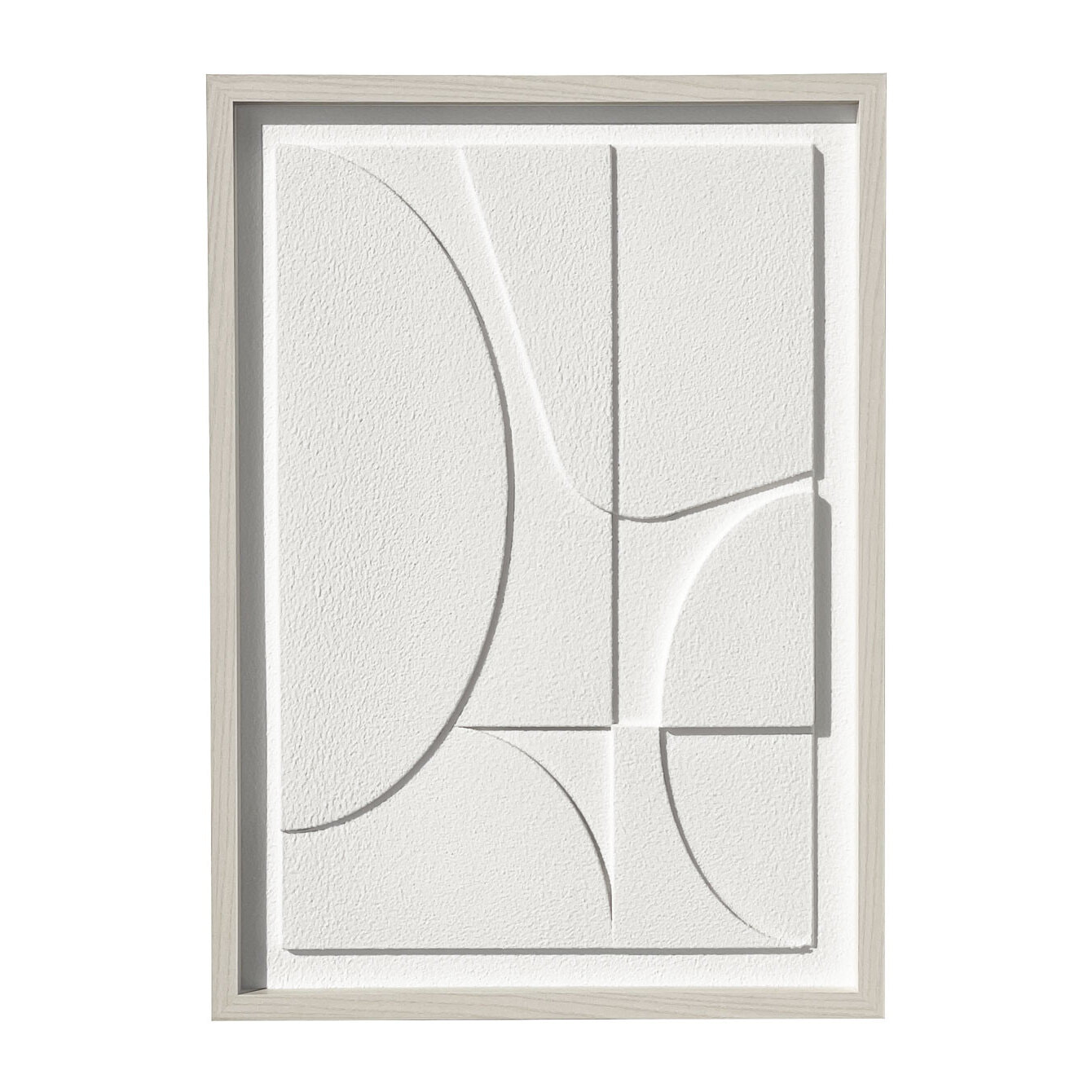 Cuadro Curves resina 3D texturizado abstracto blanco 70x50x4 cm