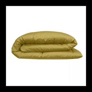 Housse de couette satin de coton uni or Ava uni curry