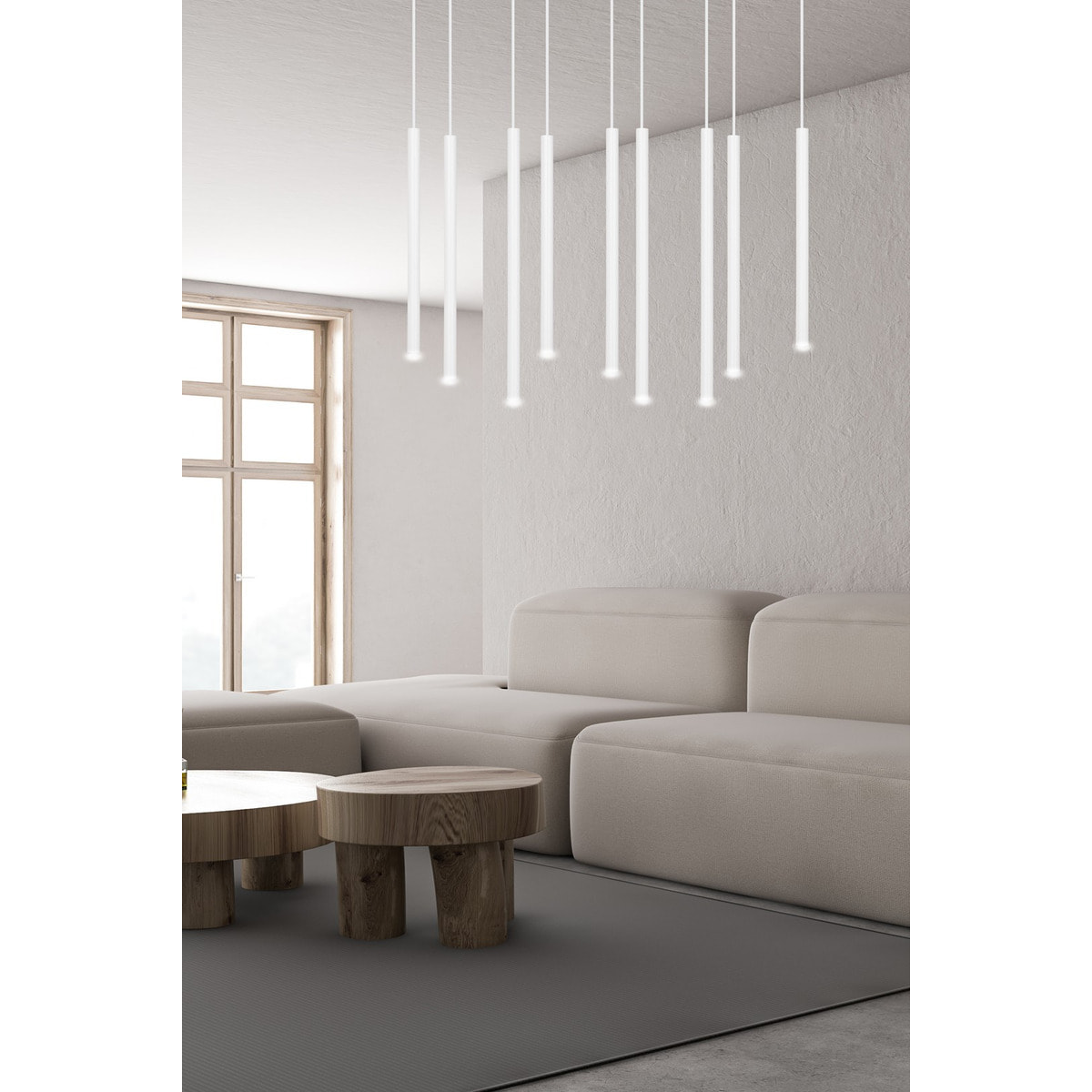 Lampada a sospensione Selter in acciaio bianco opaco