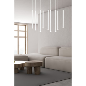 Lampada a sospensione Selter in acciaio bianco opaco