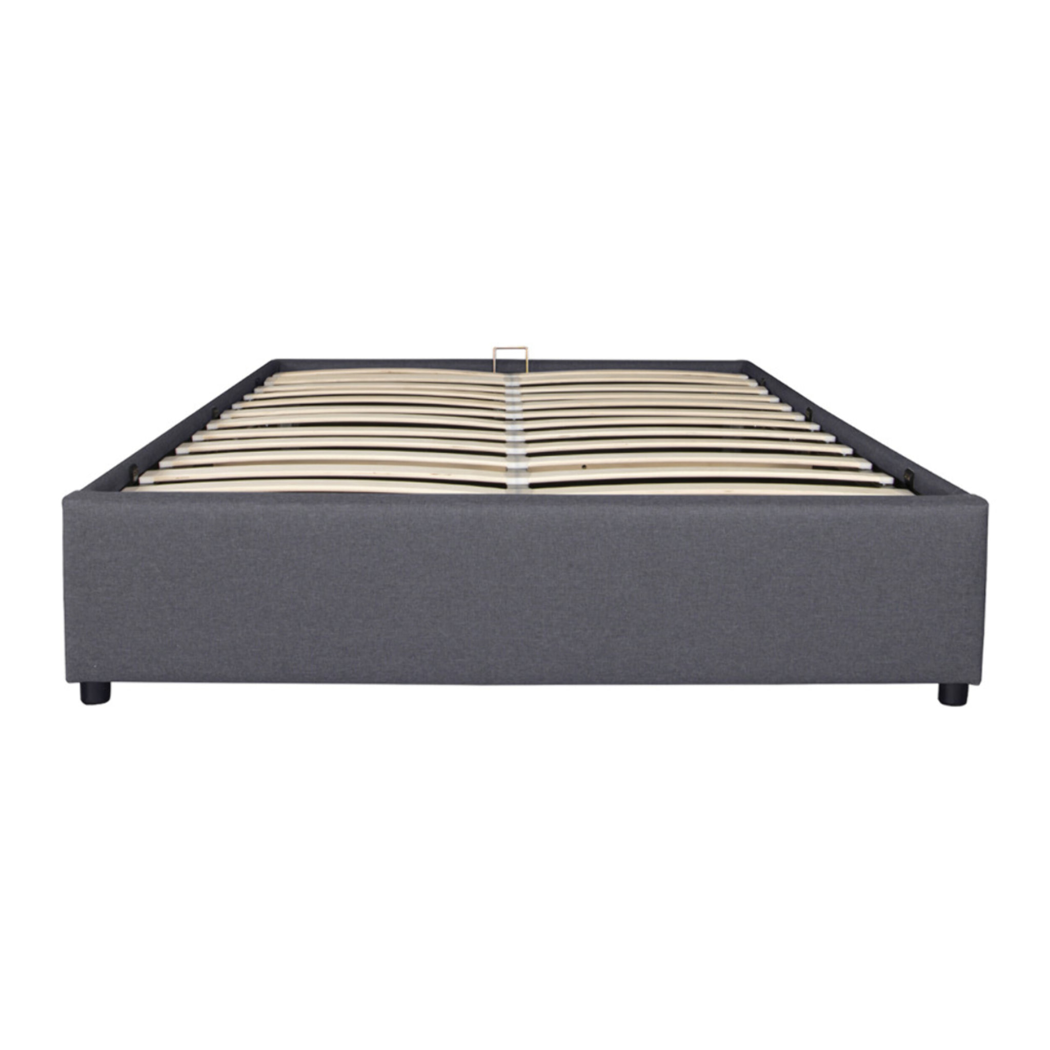 Lit coffre Otto en similicuir gris avec sommier 140x190cm