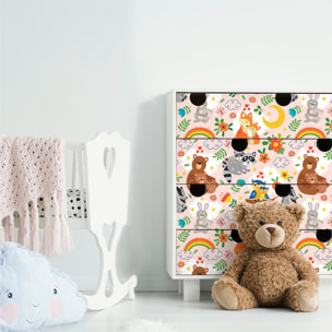 Sticker meuble pour enfant animaux câlins 40 x 60 cm