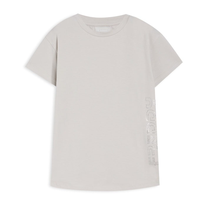 T-shirt Bambina Regular Fit con Logo FREDDY in Strass