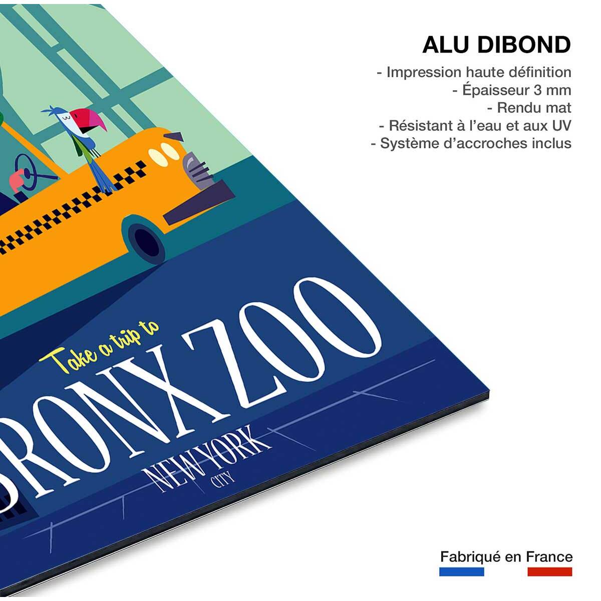 Tableau retro bronx zoo Tableau alu Dibond