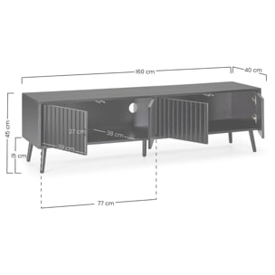 Mueble TV Lluvia 4 puertas color Negro