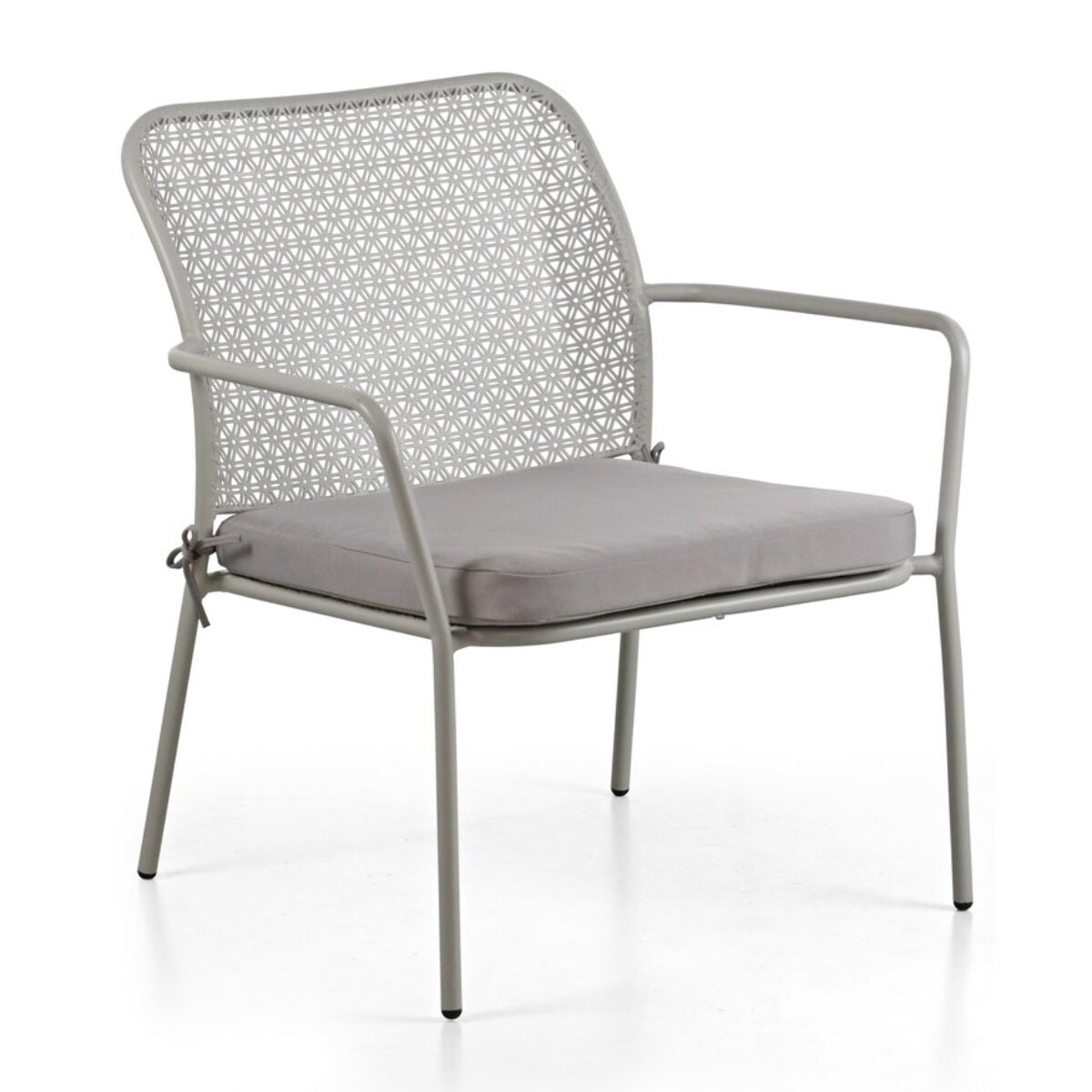 Set da giardino in acciaio con cuscini motivo floreale grigio - Daisy