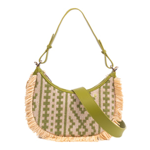 Biscubio Bolso de hombro Mujer. Fabricado en tela y piel sintética PU.