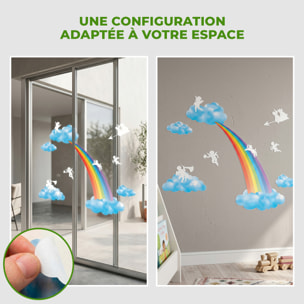 Stickers Muraux décoration adhésifs Arc-en-ciel et Anges