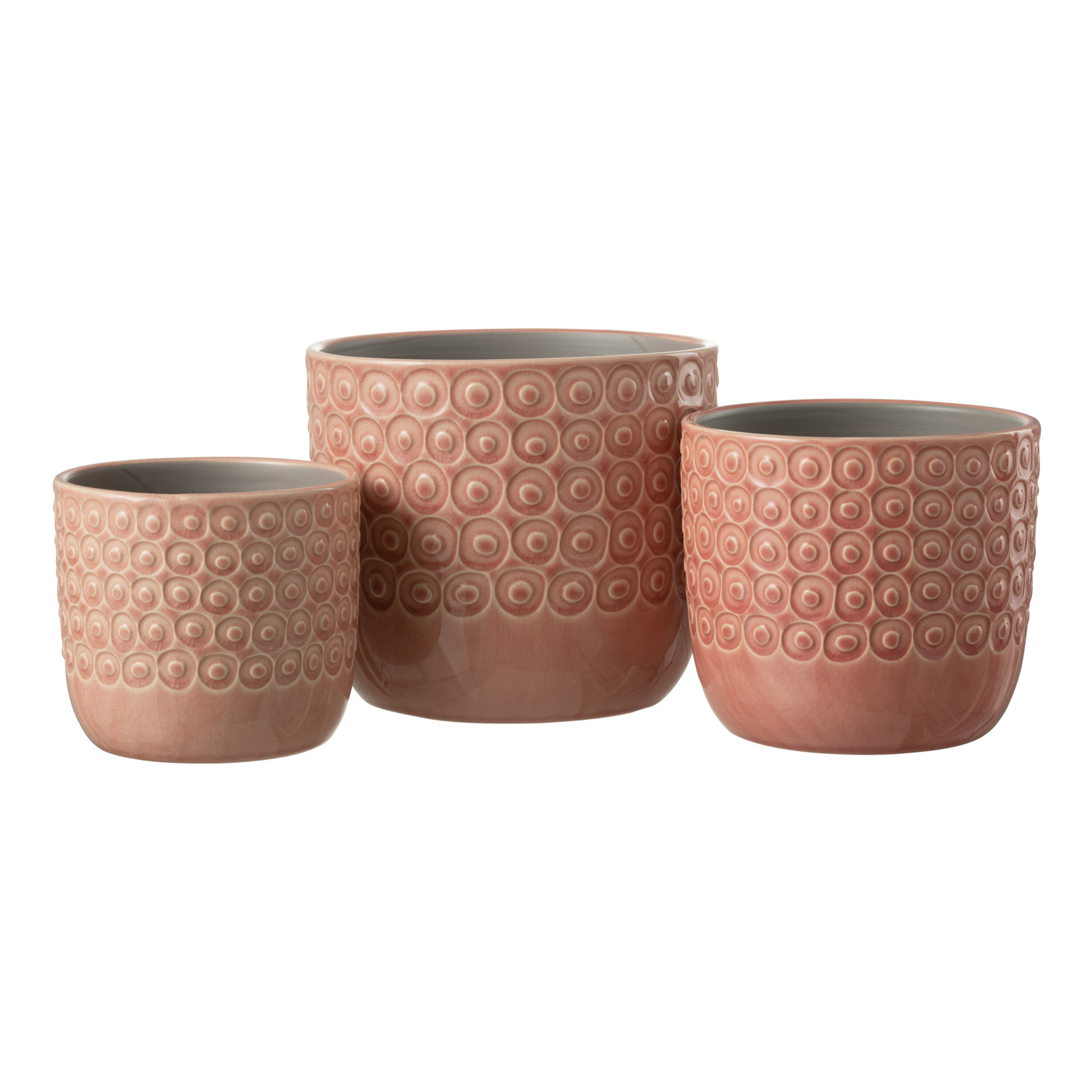 J-Line Cachepot Boule Ceramique Rose Large