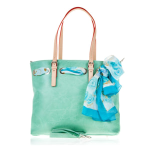 Ameglia Borsa a Spalla da Donna in Vera Pelle Scamosciata Stone Washed