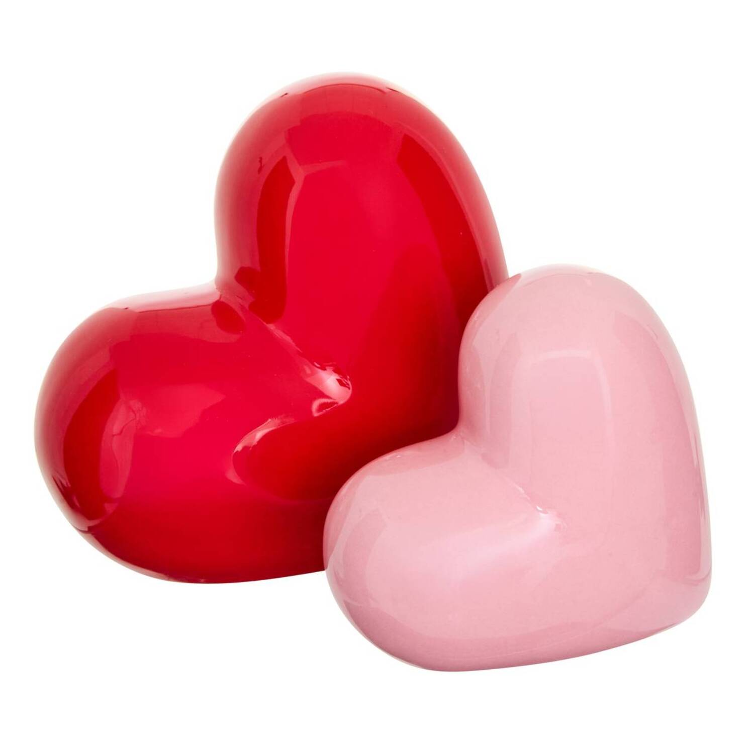 Lot de 2 coeurs décoratifs Love