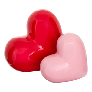 Lot de 2 coeurs décoratifs Love