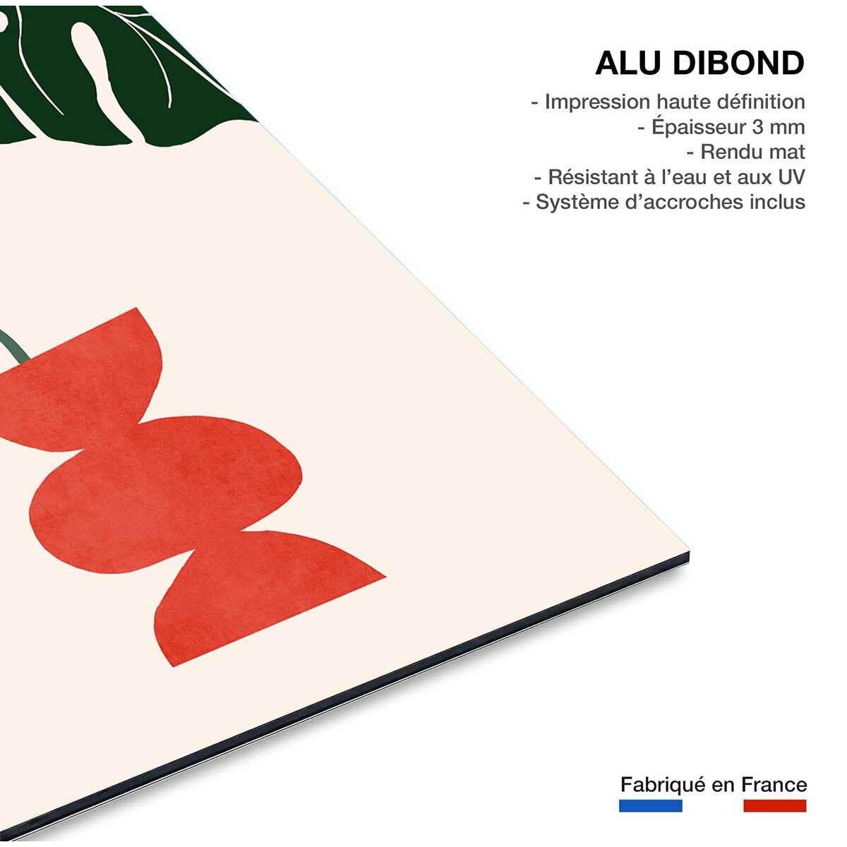 Tableau fleurs Deco vase Monstera Tableau alu Dibond